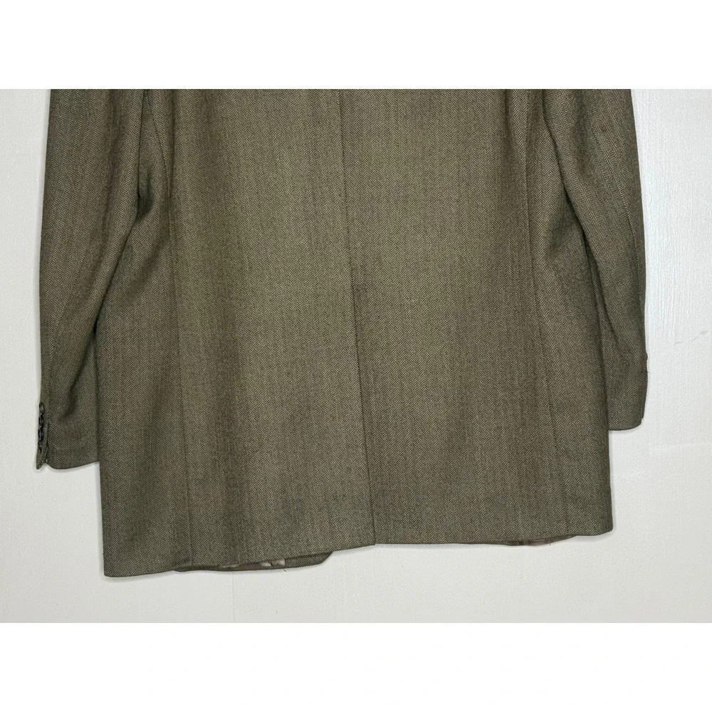 Pure New Wool Lauren Ralph Lauren Blazer 46L Herringbone Made in Canada